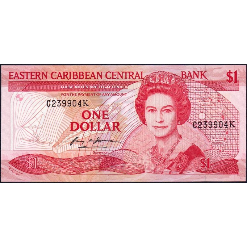 Caraïbes Est - Saint Kitts & Nevis - Pick 21k - 1 dollar - Série C - 1988 - Etat : NEUF