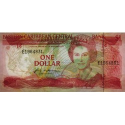 Caraïbes Est - Sainte Lucie - Pick 21l - 1 dollar - Série E - 1988 - Etat : NEUF
