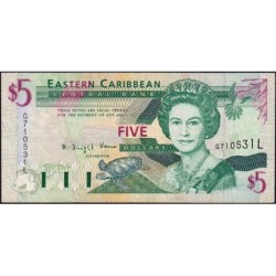 Caraïbes Est - Sainte Lucie - Pick 31l - 5 dollars - Série G - 1994 - Etat : TTB