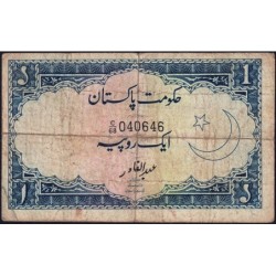 Pakistan - Pick 9_1 - 1 rupee - Série C/68 - 1953 - Etat : B