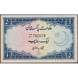 Pakistan - Pick 9A_3 - 1 rupee - Série AW/97 - 1972 - Etat : TTB