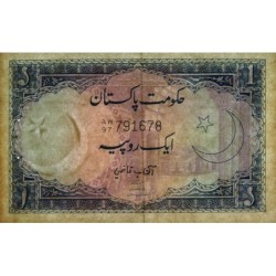 Pakistan - Pick 9A_3 - 1 rupee - Série AW/97 - 1972 - Etat : TTB