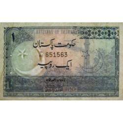 Pakistan - Pick 24A_2 - 1 rupee - Série W/40 - 1977 - Etat : TTB