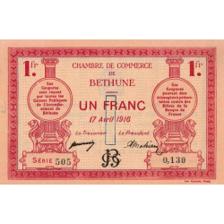 Béthune - Pirot 26-17 - 1 franc - Série 505 - 17/04/1916 - Etat : SUP