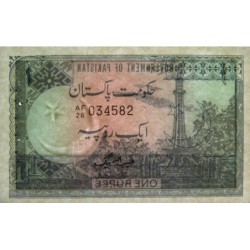 Pakistan - Pick 24A_3 - 1 rupee - Série AF/26 - 1979 - Etat : SPL