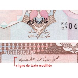 Pakistan - Pick 27k - 1 rupee - Série FA/97 - 1992 - Etat : NEUF