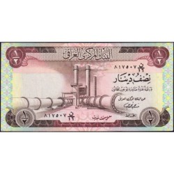 Irak - Pick 62_2 - 1/2 dinar - Série 16 - 1975 - Etat : TTB+