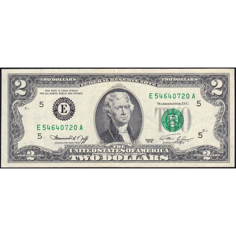 Etats Unis - Pick 461 - 2 dollars - Série E A - 1976 - Richmond - Etat : TTB