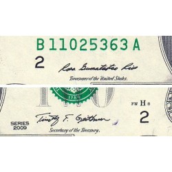 Etats Unis - Pick 530A - 2 dollars - Série B A - 2009 - New York - Etat : TTB+