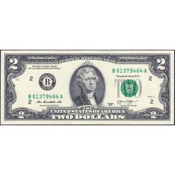 Etats Unis - Pick 538 - 2 dollars - Série B A - 2013 - New York - Etat : TTB+