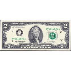 Etats Unis - Pick 538 - 2 dollars - Série B A - 2013 - New York - Etat : TTB+