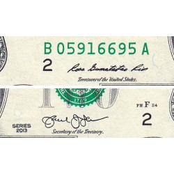 Etats Unis - Pick 538 - 2 dollars - Série B A - 2013 - New York - Etat : TTB+