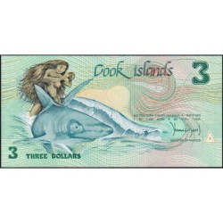 Cook (îles) - Pick 3a - 3 dollars - Série AAF - 1987 - Etat : NEUF