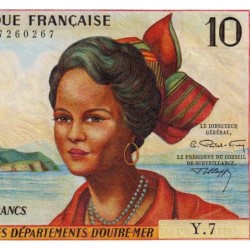 Antilles Françaises - Pick 8b - 10 francs - Série Y.7 - 1966 - Etat : pr.NEUF