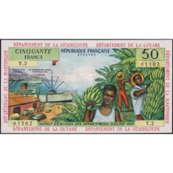 Antilles Françaises - Pick 9b - 50 francs - Série Y.2 - 1966 - Etat : pr.NEUF
