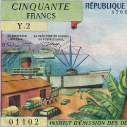 Antilles Françaises - Pick 9b - 50 francs - Série Y.2 - 1966 - Etat : pr.NEUF