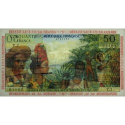 Antilles Françaises - Pick 9b - 50 francs - Série Y.2 - 1966 - Etat : pr.NEUF