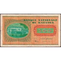 Katanga - Pick 8a - 100 francs - 31/10/1960 - Série AY - Etat : TB