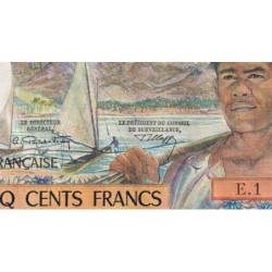 Tahiti - Papeete - Pick 25a - 500 francs - Série E.1 - 1970 - Etat : pr.NEUF