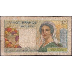 Nouvelle-Calédonie - Nouméa - Pick 50b - 20 francs - Série S.58 - 1954 - Etat : B+ à TB-