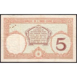 Nouvelle-Calédonie - Nouméa - Pick 36b_2 - 5 francs - Série B.80 - 1937 - Etat : TTB