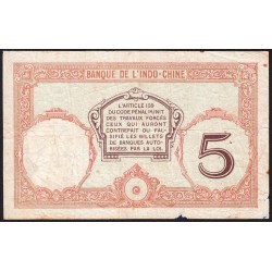 Nouvelle-Calédonie - Nouméa - Pick 36b_2 - 5 francs - Série Y.115 - 1937 - Etat : TB+