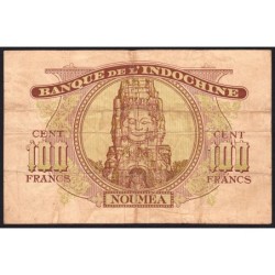 Nouvelle-Calédonie - Nouméa - Pick 46a - 100 francs - Série A/O - 1943 - Etat : TTB-