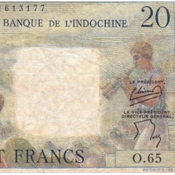 Nouvelle-Calédonie - Nouméa - Pick 50b - 20 francs - Série O.65 - 1954 - Etat : TB-