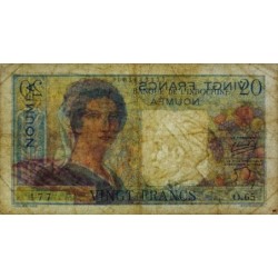 Nouvelle-Calédonie - Nouméa - Pick 50b - 20 francs - Série O.65 - 1954 - Etat : TB-