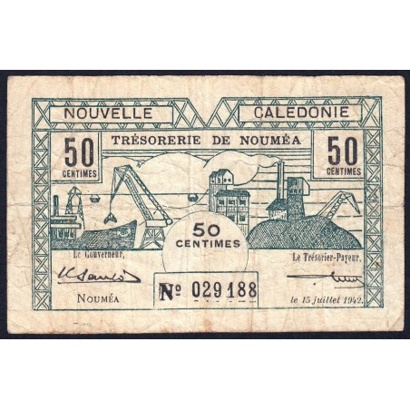 Nouvelle-Calédonie - Nouméa - Pick 51 - 50 centimes - 15/07/1942 - Etat : TB