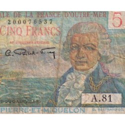 St-Pierre et Miquelon - Pick 22_2 - 5 francs - Série A.81 - 1953 - Etat : B+