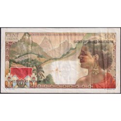 St-Pierre et Miquelon - Pick 32 - 2 nouv. francs sur 100 francs - Série D.81 - 1963 - Etat : TTB-