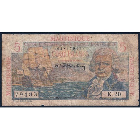 Martinique - Pick 27 - 5 francs - Série K.20 - 1946 - Etat : B-