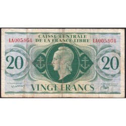 St-Pierre et Miquelon - Pick 12 - 20 francs - Série LA - 1941 - Etat : TB