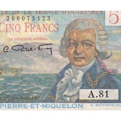 St-Pierre et Miquelon - Pick 22_2 - 5 francs - Série A.81 - 1953 - Etat : TTB+