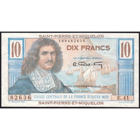 St-Pierre et Miquelon - Pick 23 - 10 francs - Série E.41 - 1950 - Etat : NEUF