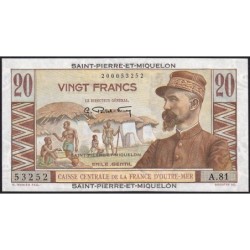 St-Pierre et Miquelon - Pick 24 - 20 francs - Série A.81 - 1950 - Etat : NEUF