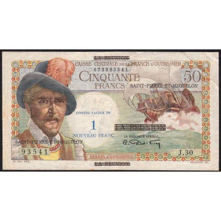 St-Pierre et Miquelon - Pick 30b - 1 nouv. franc sur 50 francs - Série J.30 - 1960 - Etat : TTB