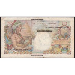 St-Pierre et Miquelon - Pick 30b - 1 nouv. franc sur 50 francs - Série J.30 - 1960 - Etat : TTB