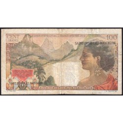 St-Pierre et Miquelon - Pick 32 - 2 nouv. francs sur 100 francs - Série E.81 - 1963 - Etat : B+