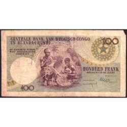 Congo Belge - Pick 33c - 100 francs - Série AT - 01/09/1960 - Etat : B+