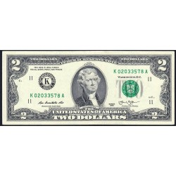 Etats Unis - Pick 538 - 2 dollars - Série K A - 2013 - Dallas - Etat : TTB+