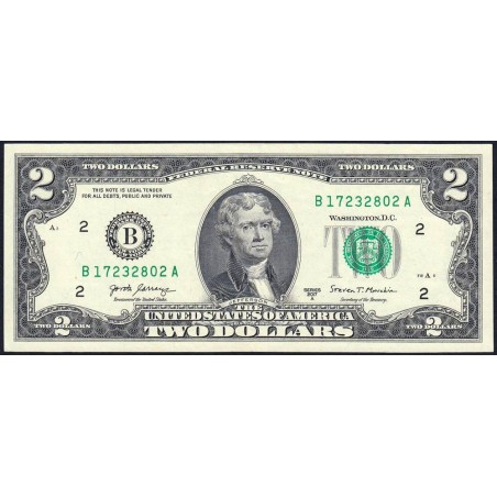 Etats Unis - Pick 545 - 2 dollars - Série B A - 2017 A - New York - Etat : TTB+