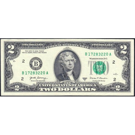 Etats Unis - Pick 545 - 2 dollars - Série B A - 2017 A - New York - Etat : TTB