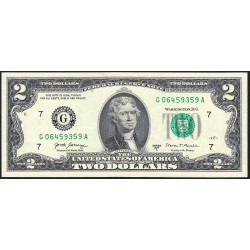 Etats Unis - Pick 545 - 2 dollars - Série G A - 2017 A - Chicago - Etat : TTB+