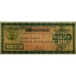 Bolivie - Pick 189 - 500'000 pesos bolivianos - Série A - Loi 1984 - Etat : NEUF
