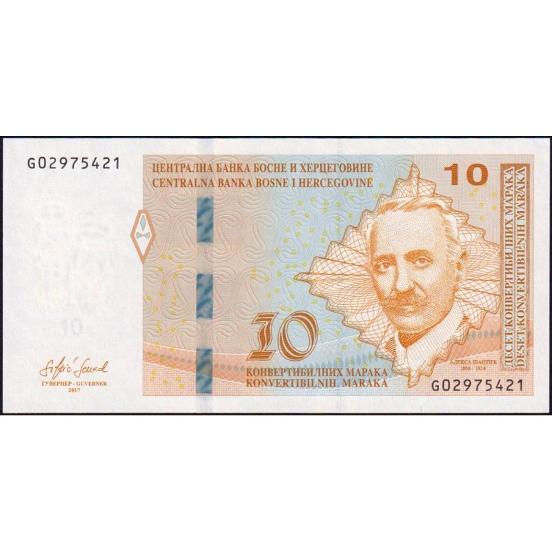 Bosnie-Herzégovine - Pick 81b - 10 convertible maraka - Série G - 2017 - Etat : NEUF