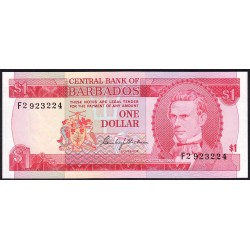 Barbade - Pick 29a - 1 dollar - Série F2 - 1973 - Etat : NEUF