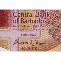 Barbade - Pick 82a - 10 dollars - Série C54 - 2022 - Polymère - Etat : NEUF