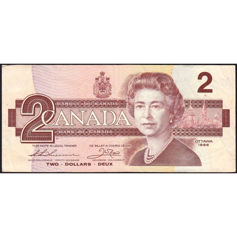 Canada - Pick 94b_1 - 2 dollars - Série BGD - 1986 (1988) - Etat : TB+